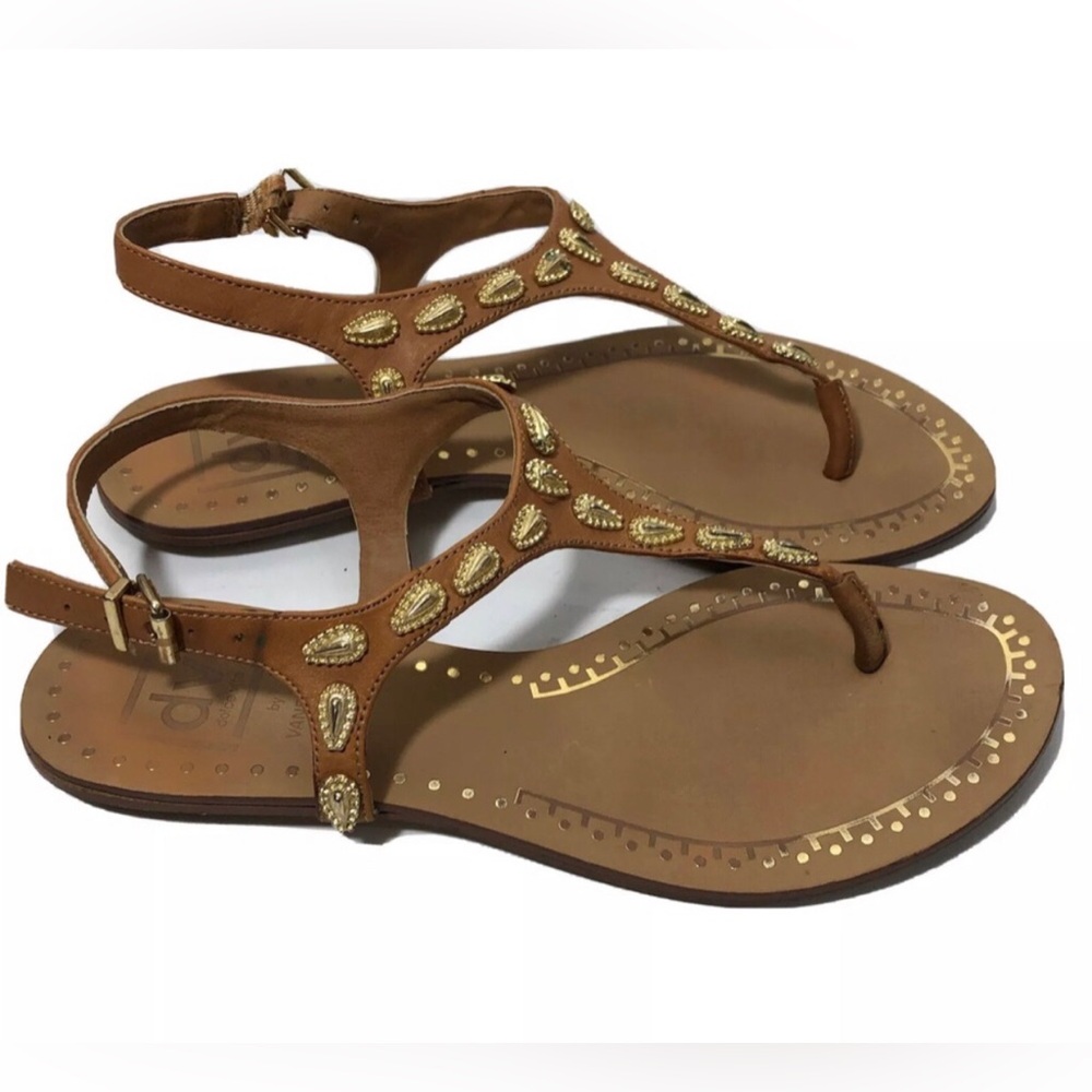 dv dolce vita by vanessa mooney gold embellished thong sandals. Size 8.5